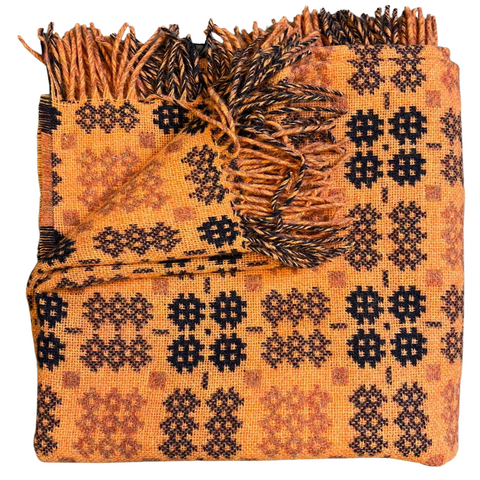 Jaspe - Orange Welsh Tapestry Throw