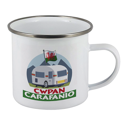 Enamel Camping Mug - "Cwpan Carafanio"