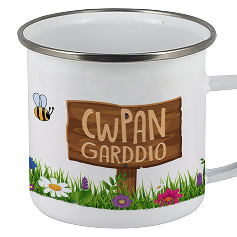 Enamel Camping Mug - "Cwpan Garddio"