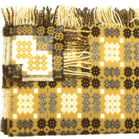 Brynteg - Gold Welsh Tapestry Throw