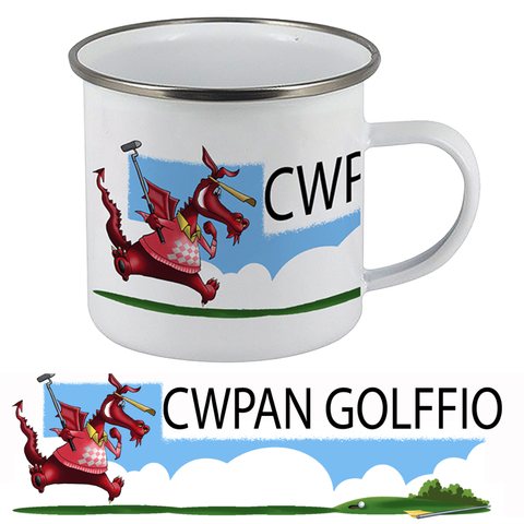 Enamel Camping Mug - "Cwpan Golffio"