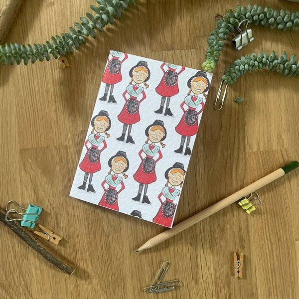 Welsh Notebook – Floral Wales Map, Calon Lan Lyrics or Welsh Ladies