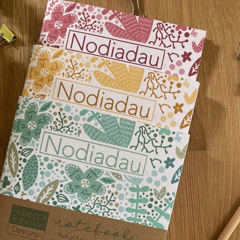 Llyfr Nodiadau Blodeuog