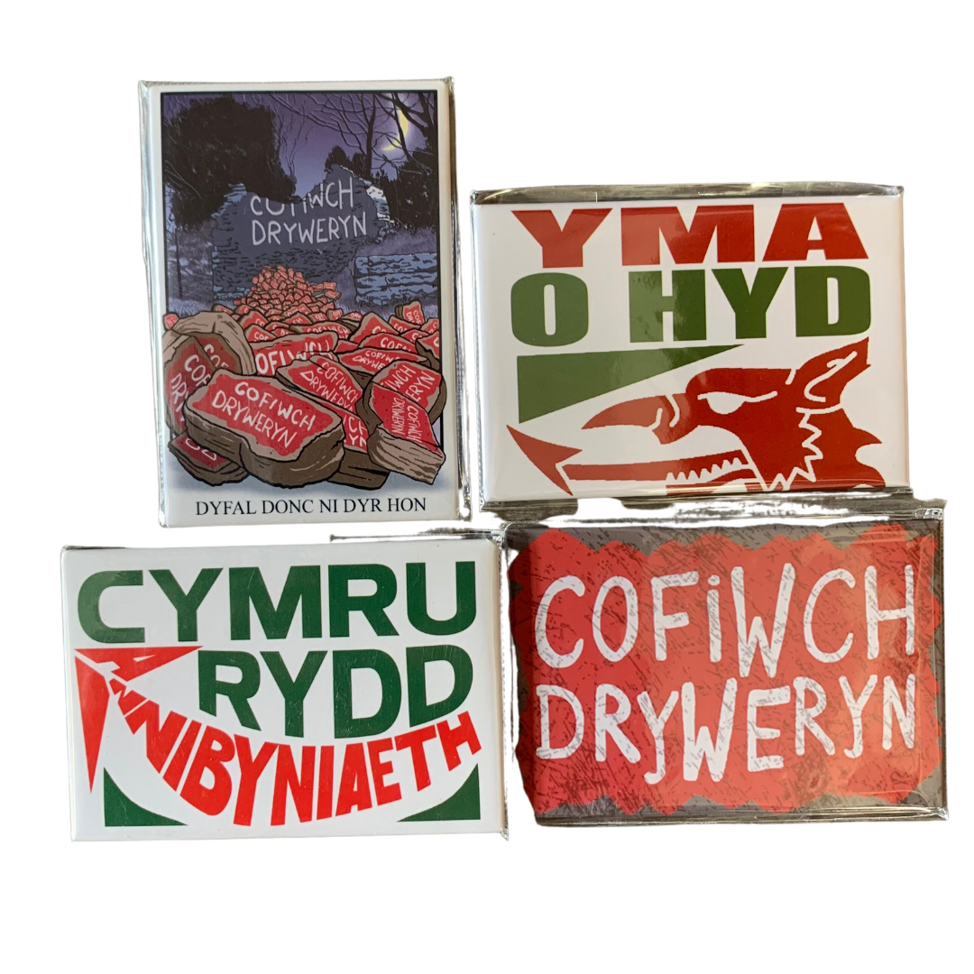 Cofiwch Dryweryn + more - Pack of 4 Magnets