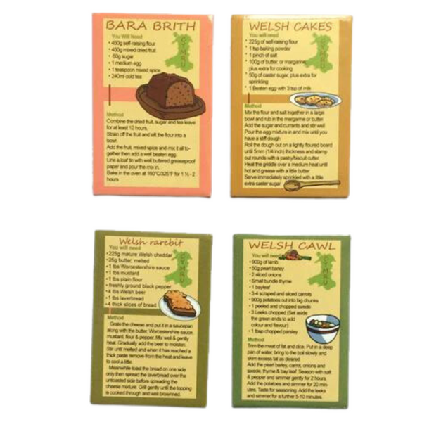 Welsh Recipes Magnets - Pack of 4 Magnets