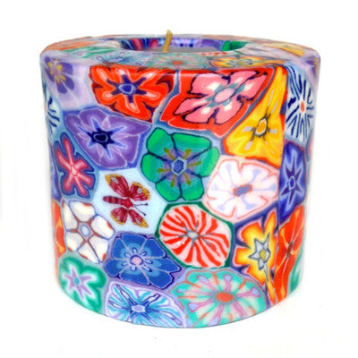 Floral Pillar Candle