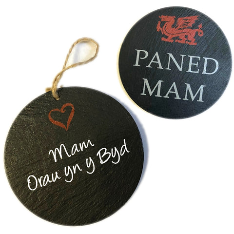 'Mam' Slate plaque and Coaster