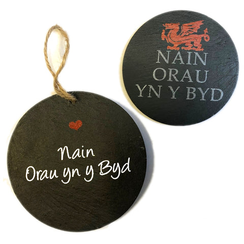 'Nain' Slate plaque and Coaster